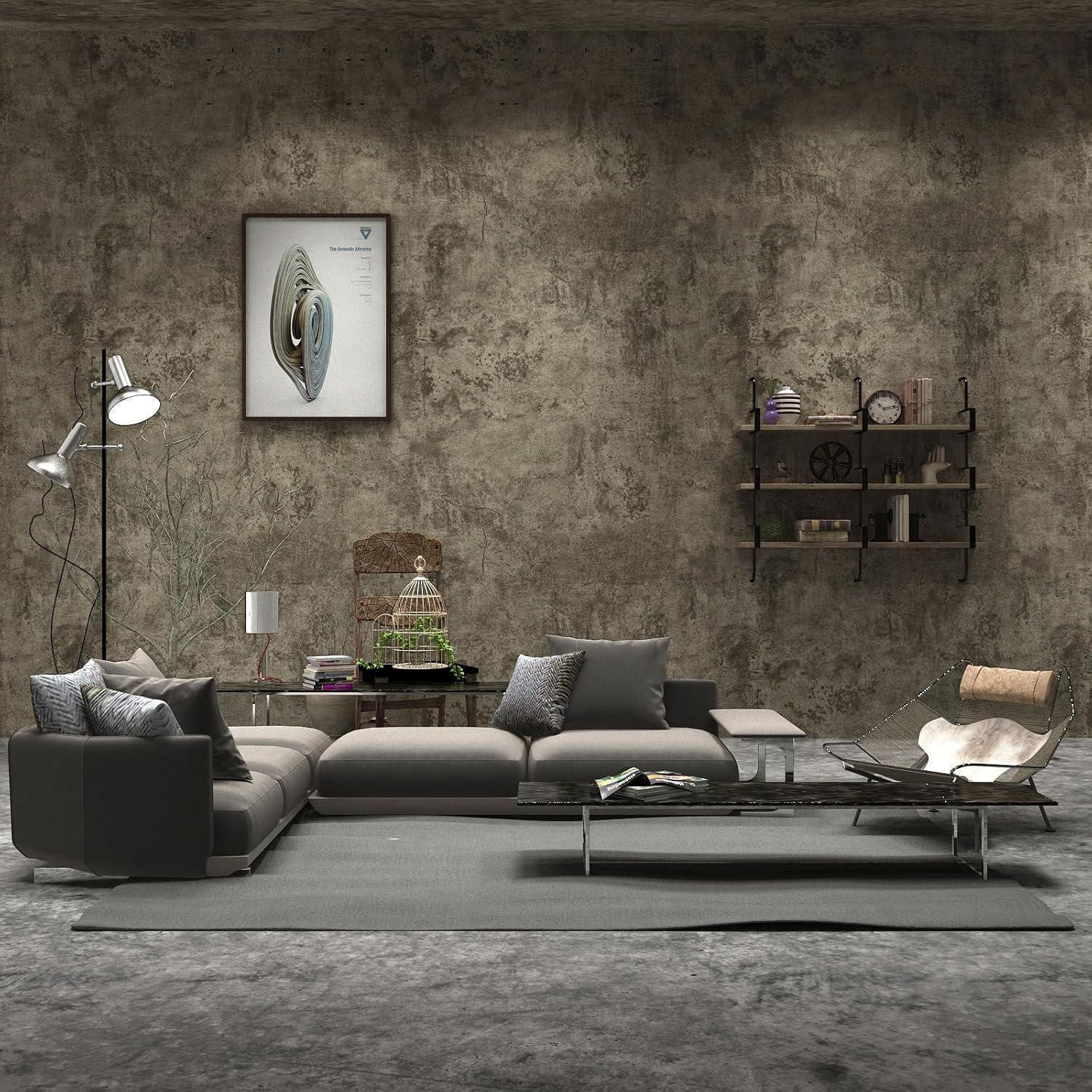 TOTIO Zelfklevende vinyl folie met betonlook, cementgrijs, 122 cm x 5 meter