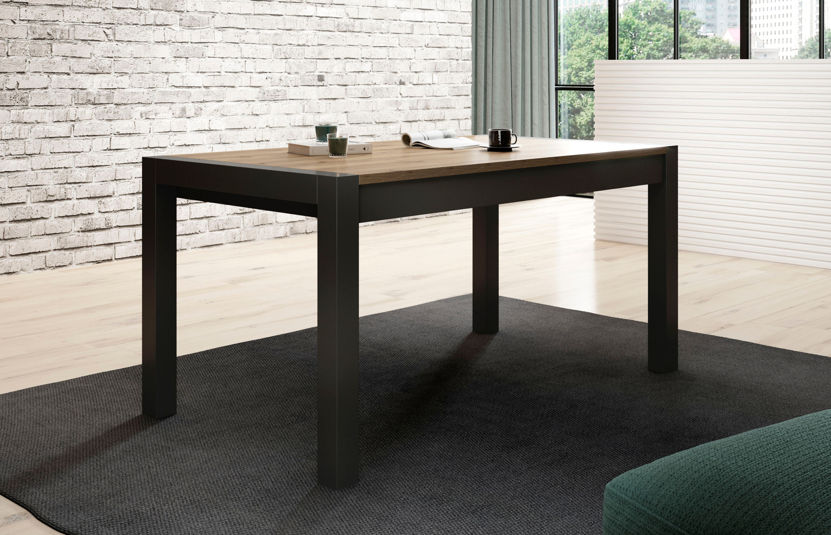 Esstisch HOME AFFAIRE "Aktiv", braun (taurus, schwarz, taurus), B:240cm H:78,5cm T:90cm, Tische, Esstisch, (B/T/H): 160-240/90/78,5 cm, Ausziehbar von 160 cm bis 240cm taurus, schwarz, taurus B/H/T: 230cm x 78,5cm x 90cm, taurus-schwarz