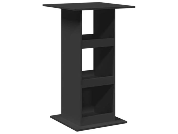 KGHERMDF Bartisch mit Ablagen Schwarz 60x60x102 cm Holzwerkstoff 3 Fächer Stauraum, Bistrotisch, Standregal, Beistelltisch, Küche, Esszimmer, Wohnzimmer, Pflegeleicht