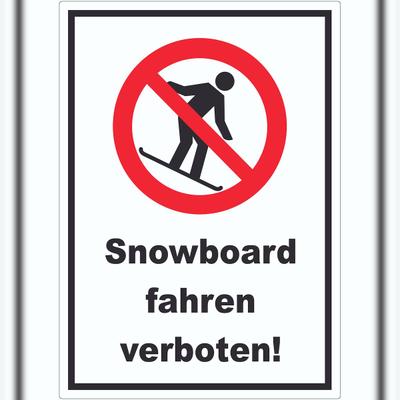 HB-Druck Snowboard fahren verboten Aufkleber A9 (37x52mm)