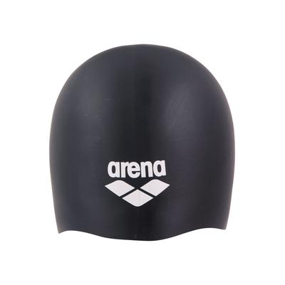 Badekappe ARENA "ARENA LONG HAIR CAP", schwarz-weiß (schwarz, weiß), Obermaterial: 100% Sisal, Badekappen, für Erwachsene konzipiert, aus weichem, elastischem Silikon