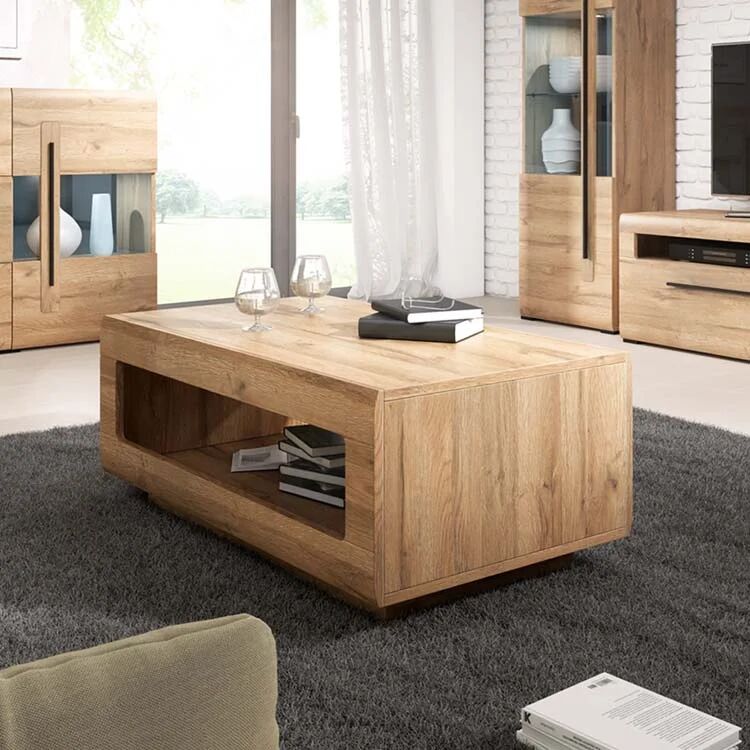 garneroarredamenti Tavolino 110x60cm da salotto rettangolare design rovere Maiorca