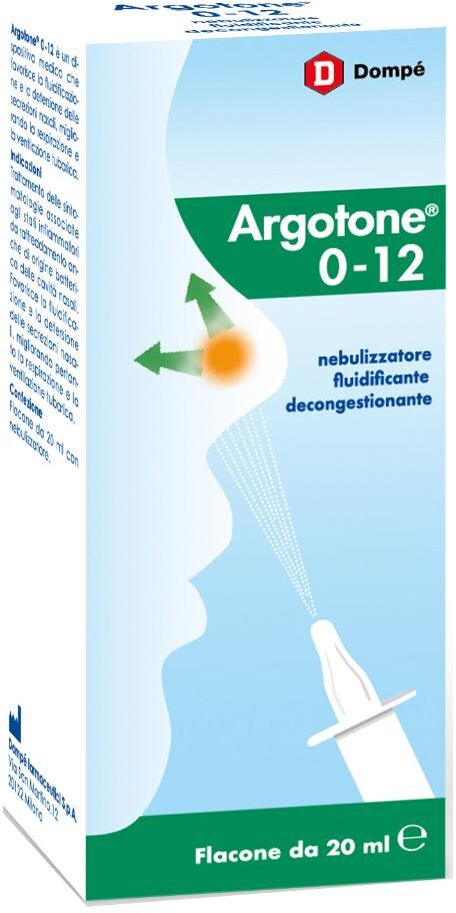 DOMPE' FARMACEUTICI SpA Argotone 0-12 Spray Nasale Nebulizzatore Decongestionante, 20 ml