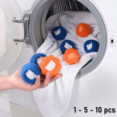 Inspire Curations Reusable Pet Hair Remover Laundry Balls For Washing Machines & Dryers orange 10pc