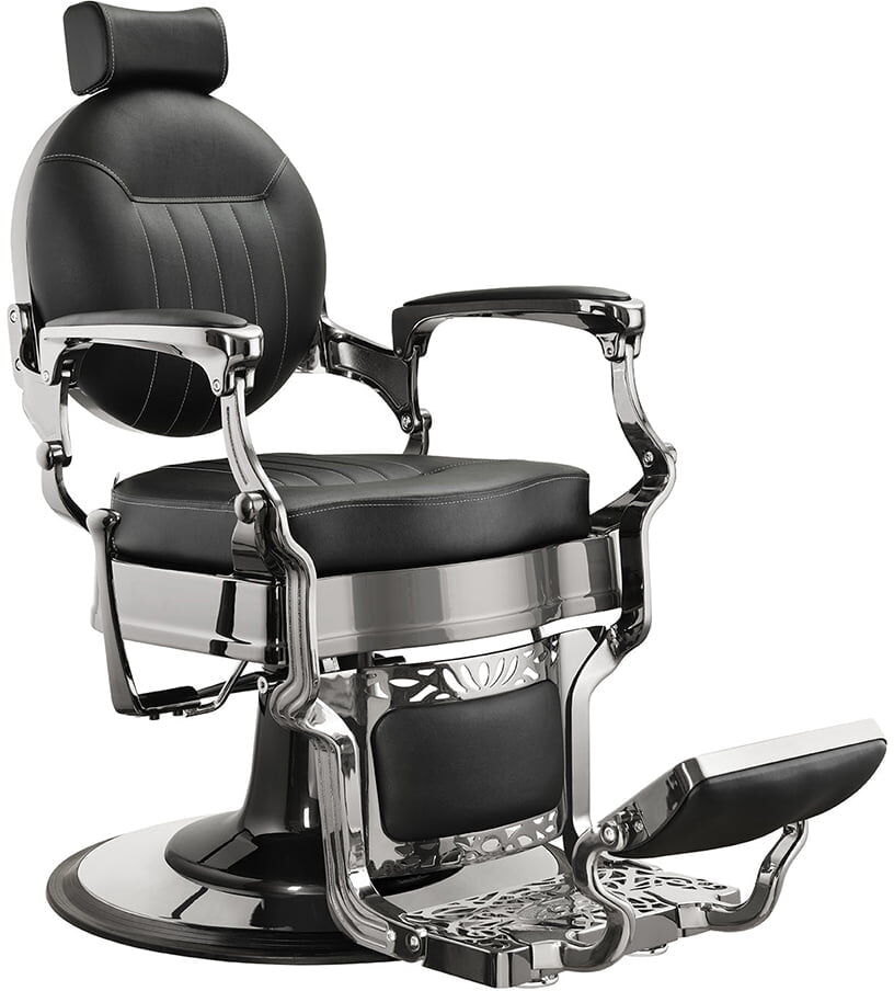 MUDI Poltrona da Barbiere Reclinabile CAESAR + MERCURY per Taglio Capelli Barber Shop