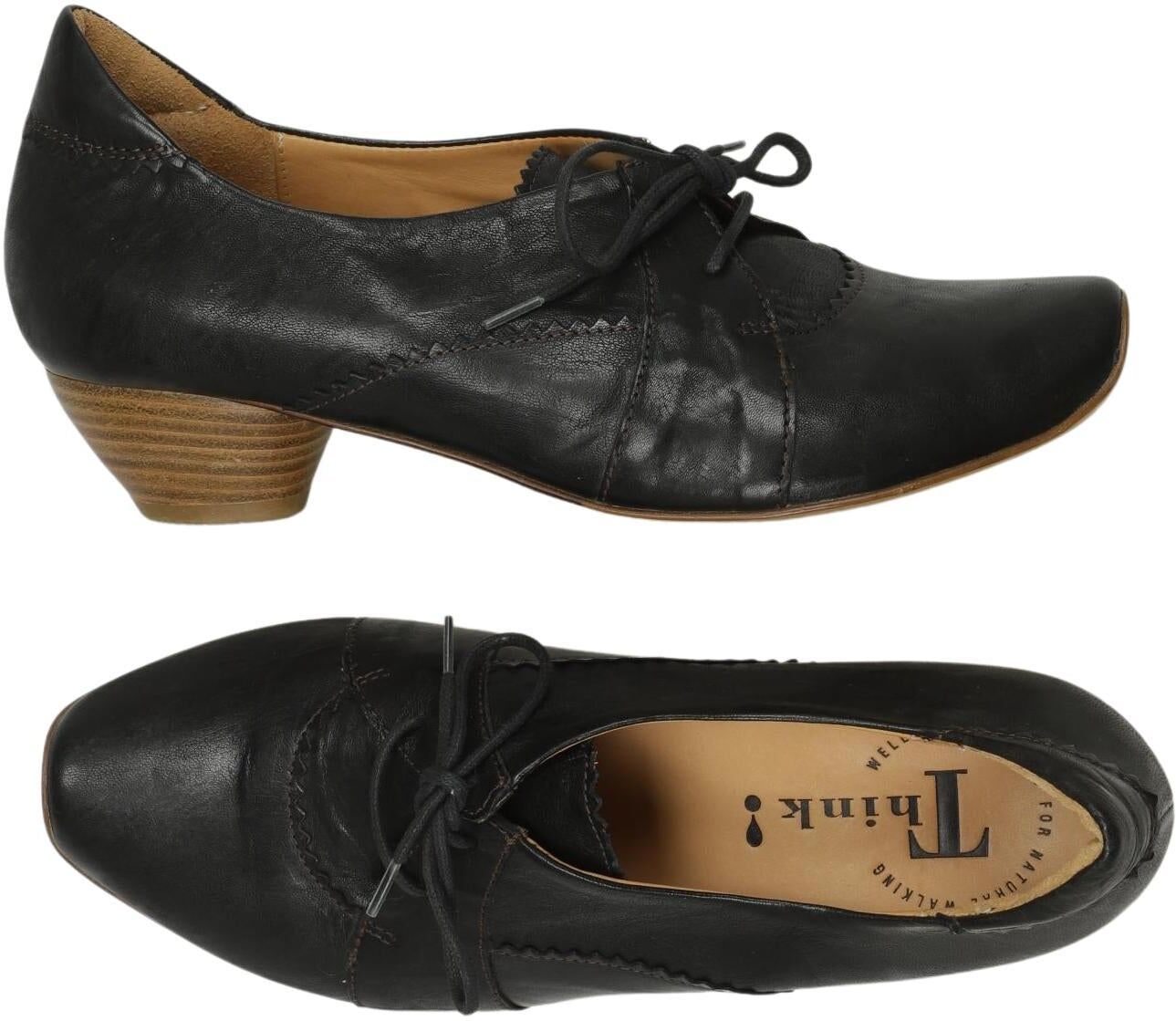Think! Damen Halbschuh, Schwarz, Gr. EU 37, Leder - Second Hand