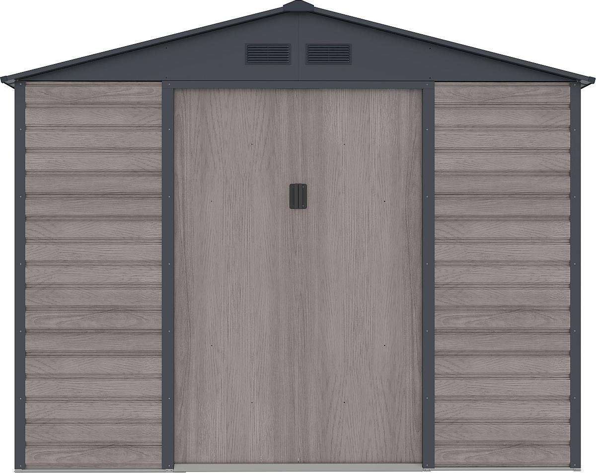 Gartenhaus Gerätehaus - 7,17 m² - Stahl - Holz-Optik - Grau - ADELMO