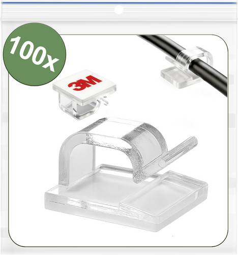 Quadrios 25CA749 Kabelclip selbstklebend 25CA749 Bündel-Ø-Bereich 1 bis 7mm Transparent 100St.