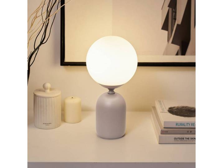 Pauleen Tischlampe GLOWING CHARM, alu / grau / zink, für Wohn- / Esszimmer, Glas, Junges Wohnen, Tischlampe