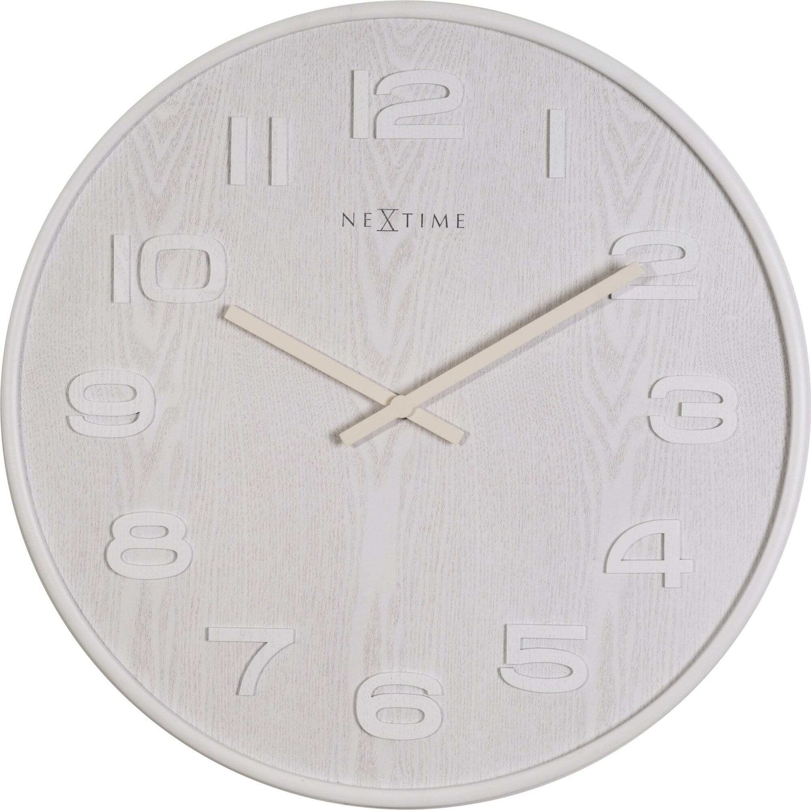 NeXtime Wood Wood Big Wandklok - Wit - 52,8 cm