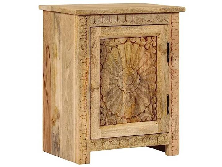 Heofavd Nachttisch Massivholz Mango Beistelltisch 40x30x50 cm