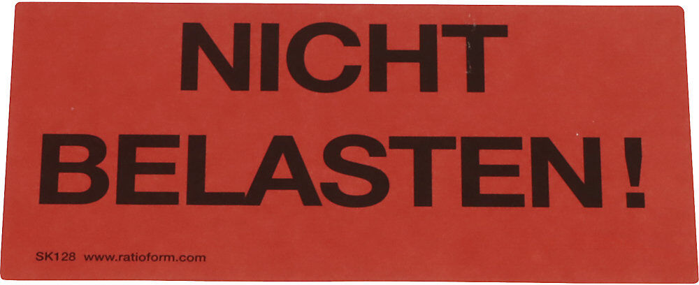 Warnetiketten, Aufdruck Nicht belasten!, VE 1000 Stk, LxB 145 x 70 mm, ab 10 VE ratioform