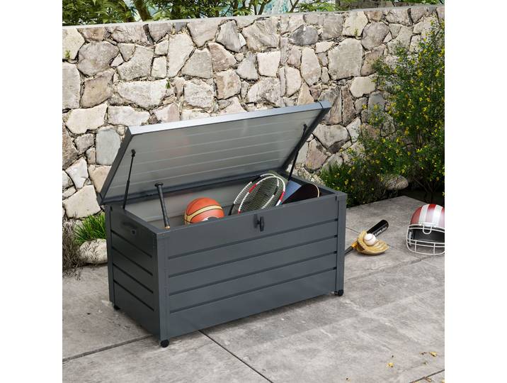 Outsunny Coffre Rangement Extérieur 311L Acier Gris 120x62x66 cm