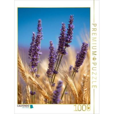 CALVENDO Puzzle Lavendel und Kornfelder im Licht | 1000 Teile Lege-Größe 64x48cm Foto-Puzzle für glückliche Stunden