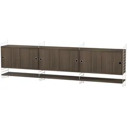 Sideboard wandmontage mit Regalböden Weiß Walnuss
