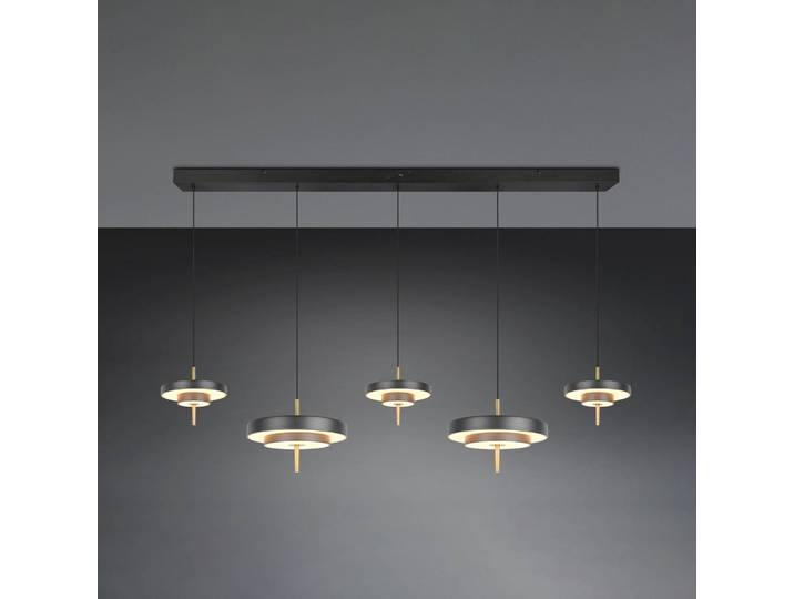 Trio Lighting Hängeleuchte Keaton, dimmbar, schwarz, für Wohn- / Esszimmer, Metall