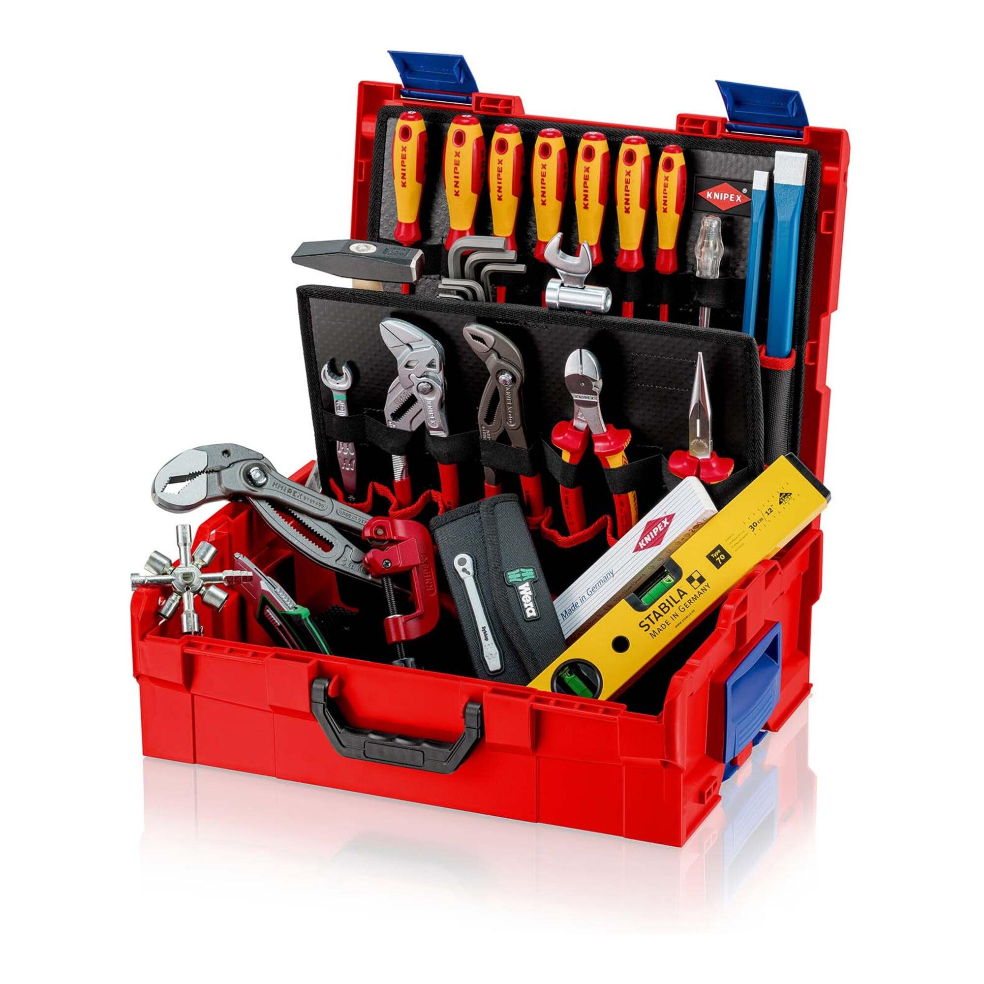 KNIPEX 00 21 19 LB S L-BOXX Sanitär 52-teilig aus Kunststoff mit Werkzeugen für Sanitärinstallation (445 mm Länge))