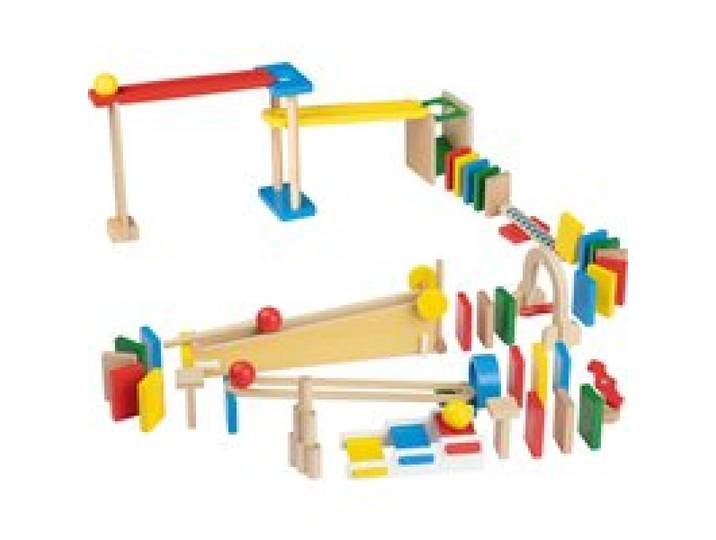 LUPILU® Circuit de billes en bois (Piste de billes en bois Domino)