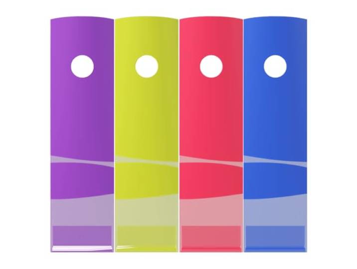 Exacompta - Réf. 182808SETD - Set de 4 classeurs à revues MAG-CUBE CRYSTAL\, porte-revues\, catalogues\, magazines\, rangement pour documents format A4 et A4+ - largeur 27\,5 cm - Assortis