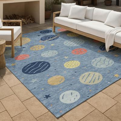 Addison Rugs Machine Washable Indoor/ Outdoor Modern Planets Chantille Rug