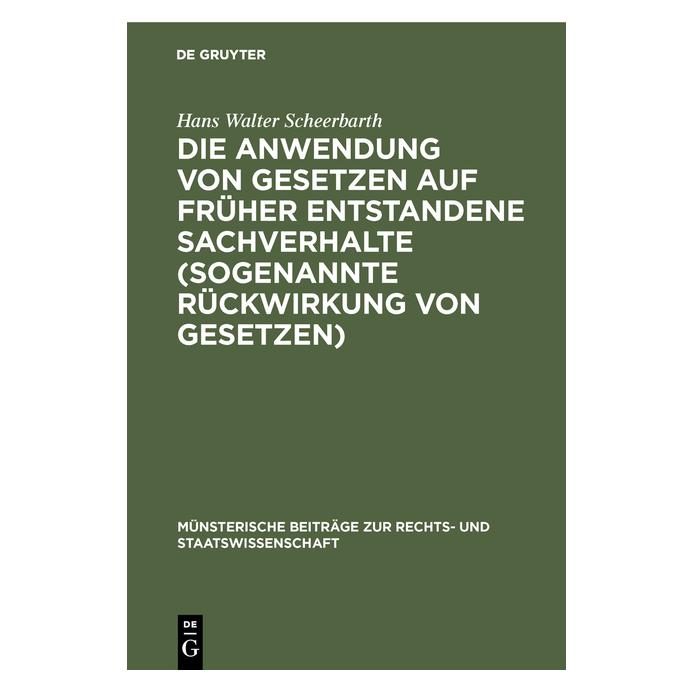 De Gruyter Scheerbarth:Die Anwendung von Gesetzen (67768516)