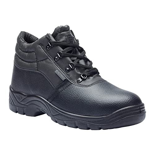 Blackrock Chukka S3 veiligheidsschoenen voor heren, zwart leer met stalen neus en stalen tussenzool