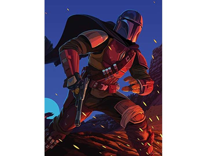 Komar Star Wars Wandbild Mandalorian Ambush Baby Yoda, Dekoration, Wandbild, Poster, Kunstdruck Größe 40 x 50 cm ohne Rahmen WB-SW-001-40x50
