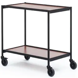 Tischwagen max. 150 kg Eiche, 1034x460x780 mm Laminat Transporttisch mit hellgrauen Gestell