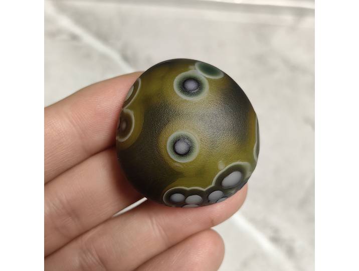 Agate des Yeux Divine Naturelle Pure, Spécimen Minéral de Cristal du Gobi pour le Travail Énergétique, l'Attraction de Richesse et les Talismans Contre le Mal