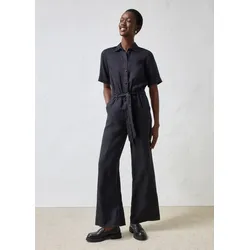 bonprix Jumpsuit aus reinem Leinen, schwarz, Gr.44, eleganter Jumpsuit aus reinem Leinen, mit passendem Bindegürtel