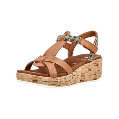 Keilsandalette ARA "Ara Sandalen Glattleder", Damen, Gr. 38, braun (cognac), Glattleder, Schuhe