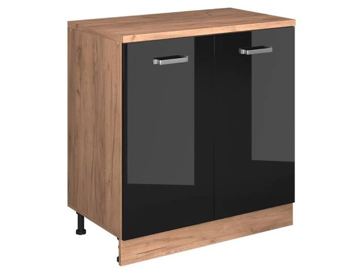 Meuble sous pente Vicco R-Line Noir Haute brillance 80cm sans pente avec 2 portes\, Model 61809