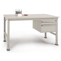 Manuflex AU5567.7035 Einzel-Arbeitstisch UNIVERSAL 1500x800x760 mm,Pl.Kunst.lichtg. RAL7035 lichtgrau Lichtgrau