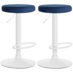 2er Set Barhocker Ponte Samt weiß