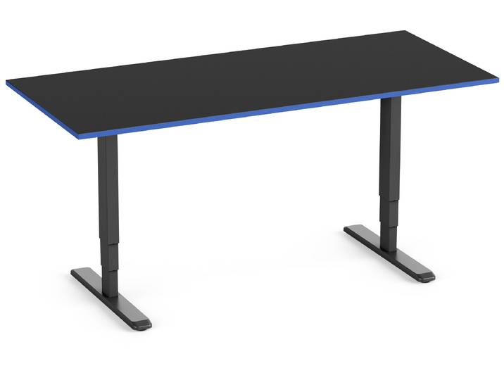 Primus Gamingschreibtisch Rechteck, Schwarz Klassik Royal Blue 180x80