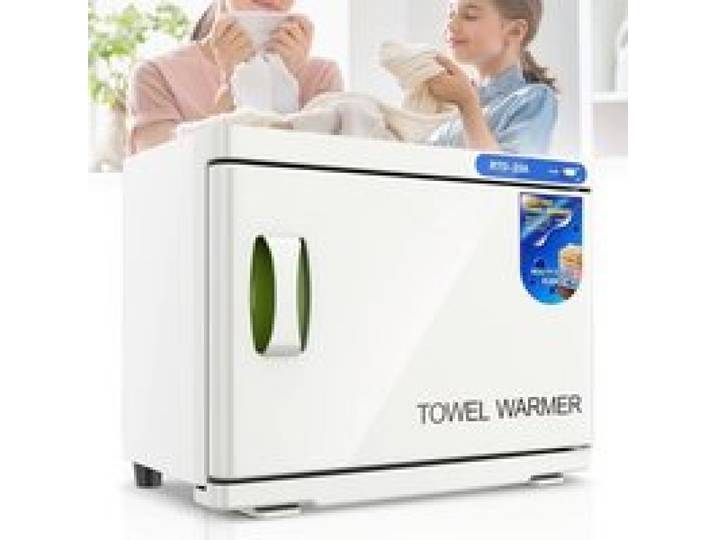 Armoire Chauffe-Serviettes 23 L Chauffage à 360° Chauffe-Serviettes Professionnel avec Double Plateau pour Salon de Coiffure Spas