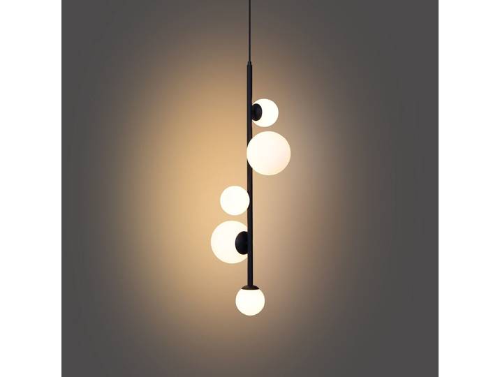 QAZQA vertical - Design Hanglamp - 5 lichts - H 210 cm - Zwart - Woonkamer Slaapkamer Keuken