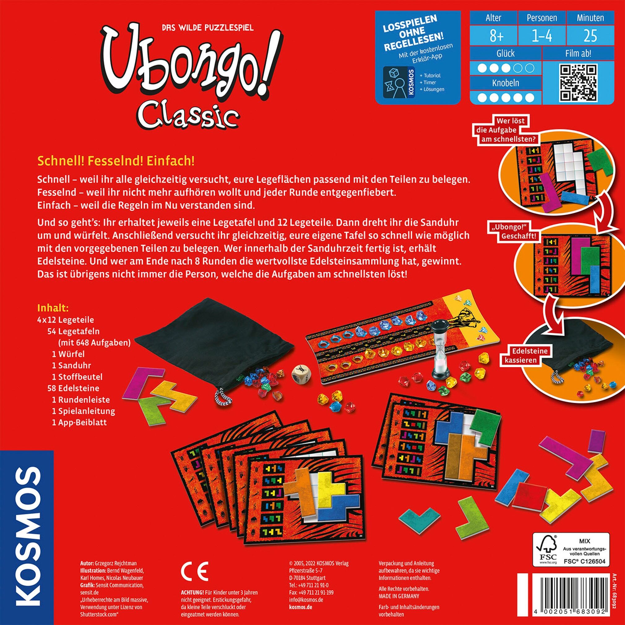Spiel KOSMOS "Ubongo Classic 2022", bunt, Spiele, Kinder, Spiel, Made in Germany
