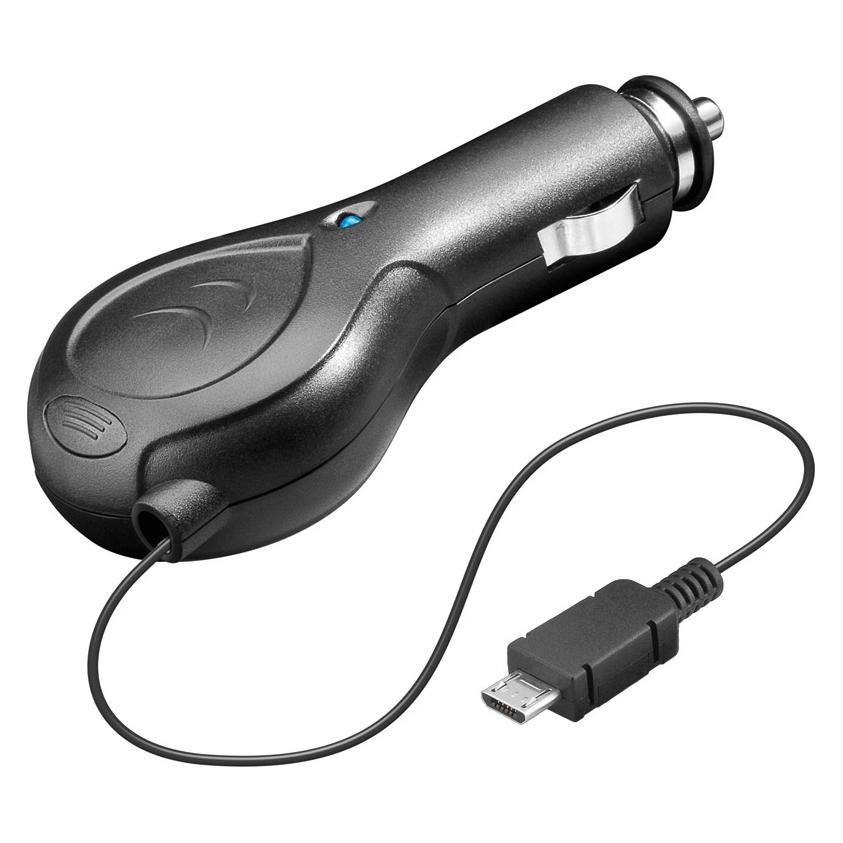 Goobay Nabíjecí zdroj s navíjecím kabelem Micro USB / Autonabíječka / Micro USB / 0,8 A (4040849439100)