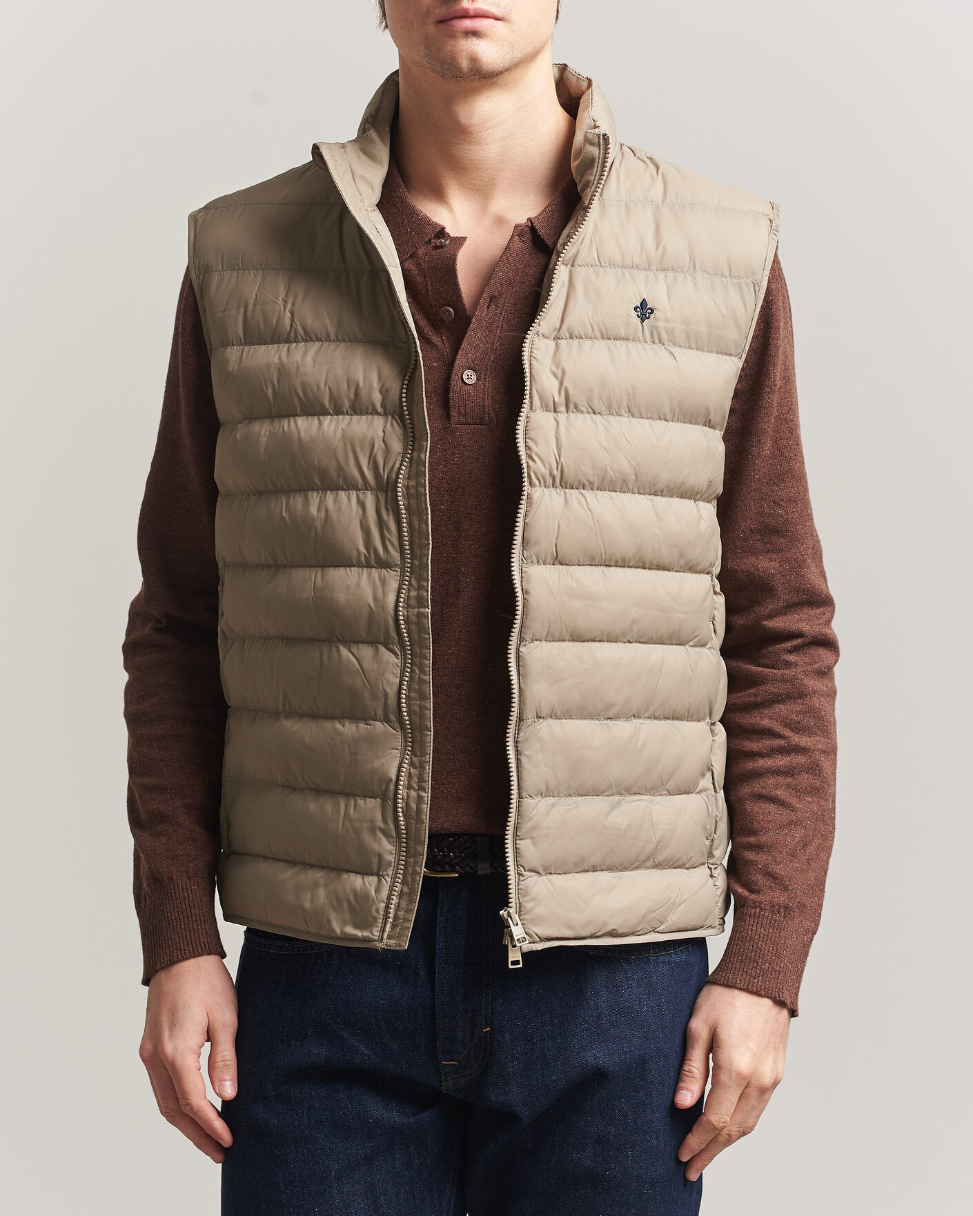 Morris Norfolk Liner Vest Khaki men M Beige
