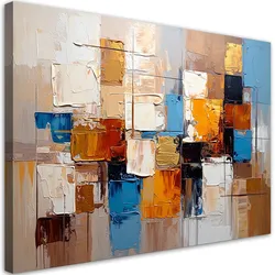 LEINWANDBILD Bunte Abstraktion Quadrate 100x70cm