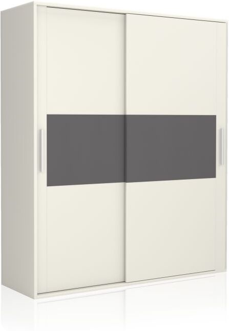 duehome Armario de puertas correderas y gran capacidad 180x207,6 cm Uniq - Blanco - Grafito