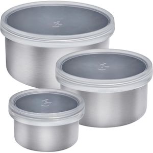 Lurch Frischhaltedose Minidosen, aus Edelstahl, 0,1 - 0,4 Liter, silber, luftdicht, Set, 3-teilig