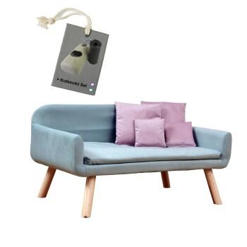 Rohrschneider Hundesofa Chicago mit Gratis-Beigabe hellblau