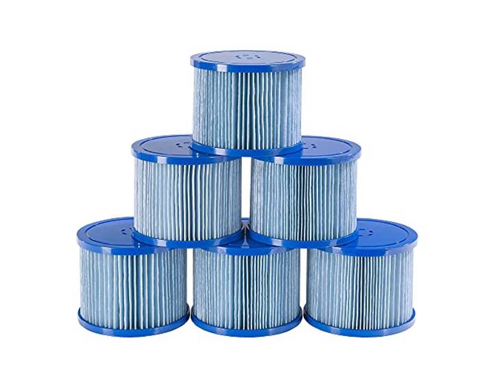 Arebos Zwembadfilter 6 x filterpatronen Spa whirlpools antimicrobiële filter blauw