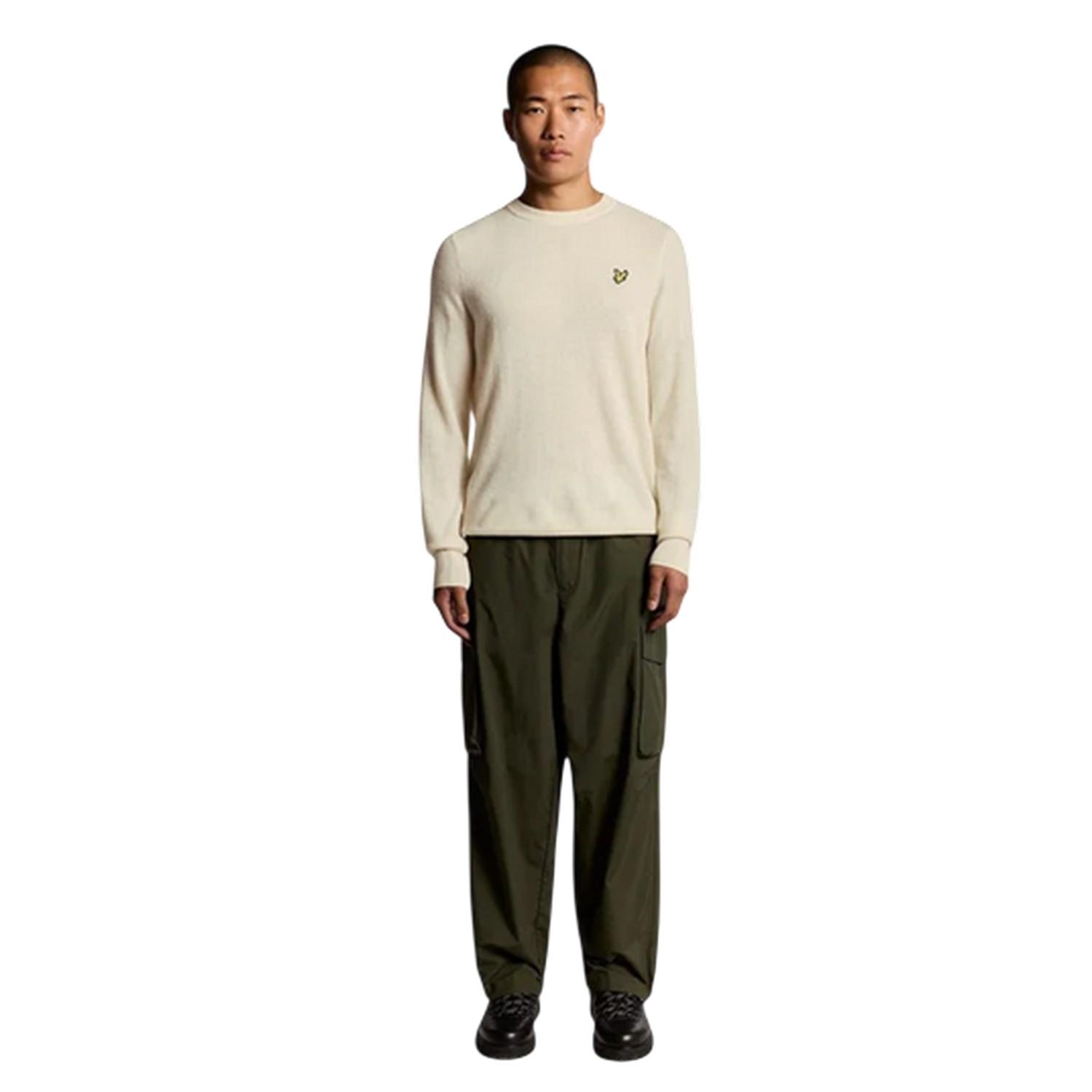 Lyle & Scott - Pullover Top für Herren, Rundhalsausschnitt, Langärmlig (Beige meliert)