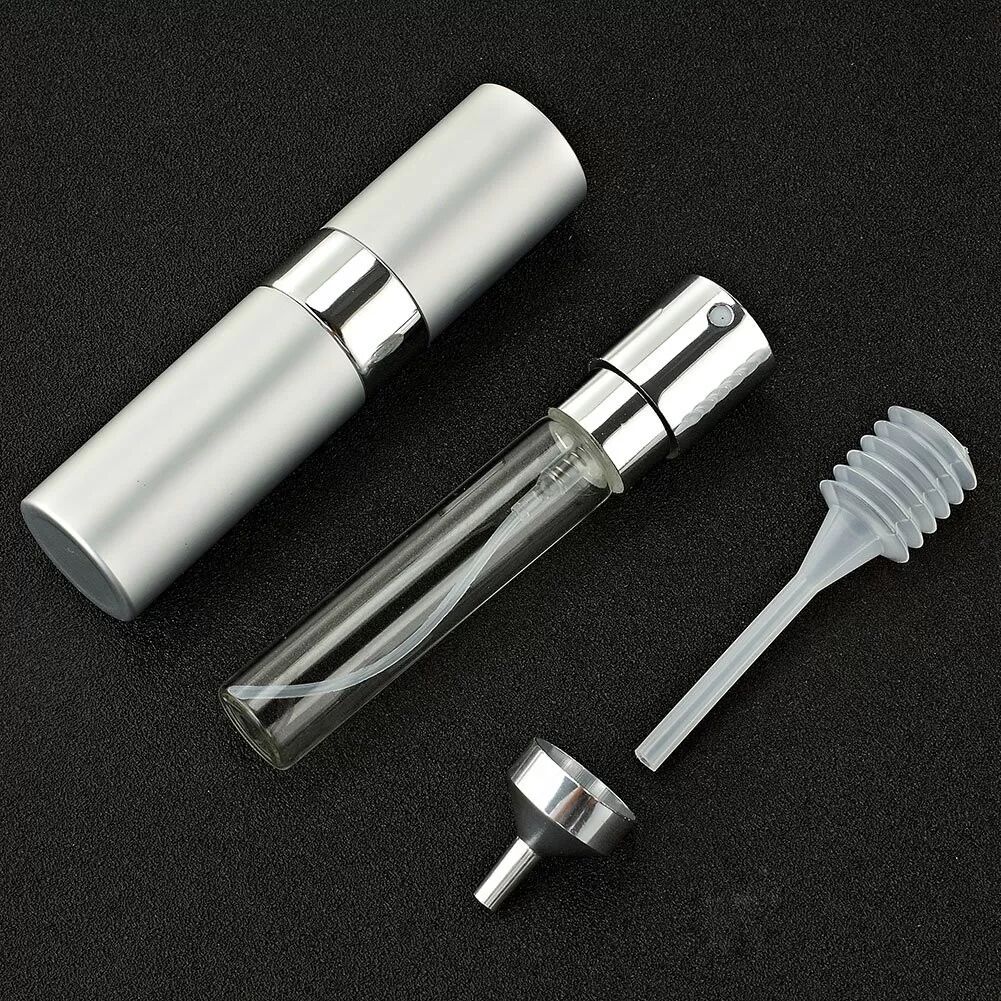 INF Kleine Nachfüll-Sprühflasche für Parfüm 8 ml Silber