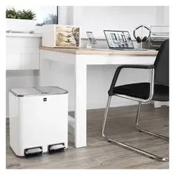 Helit the classy Mülleimer 2x 12 l weiss, Abfalleimer, Weiss