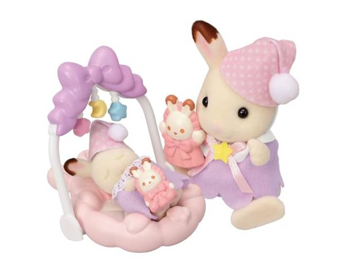 Le coucher des soeurs Lapin Chocolat - SYLVANIAN FAMILIES - 5806
