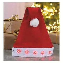 Weihnachtsmütze mit 5 Sternen ca. 30x45cm